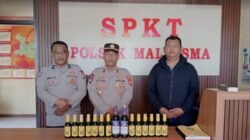 Ops Pekat Polsek Malausma Menyisir Jejak Miras dan Premanisme, 15 Botol Diamankan