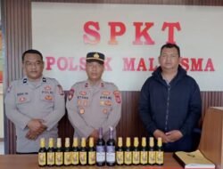 Ops Pekat Polsek Malausma Menyisir Jejak Miras dan Premanisme, 15 Botol Diamankan